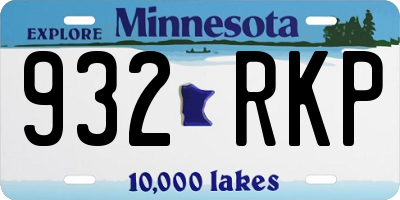 MN license plate 932RKP