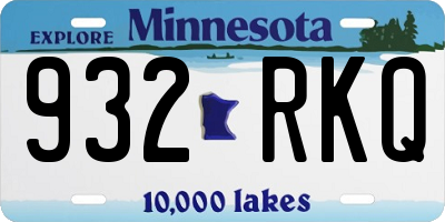 MN license plate 932RKQ