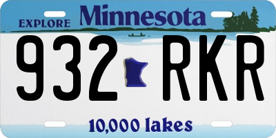 MN license plate 932RKR