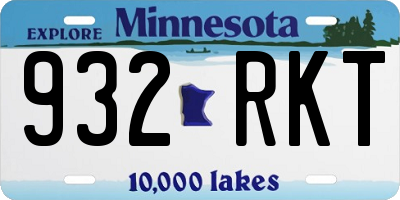 MN license plate 932RKT