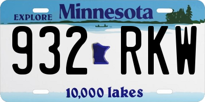 MN license plate 932RKW