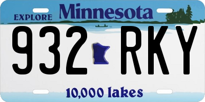 MN license plate 932RKY