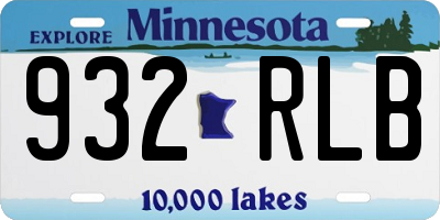 MN license plate 932RLB