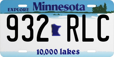 MN license plate 932RLC