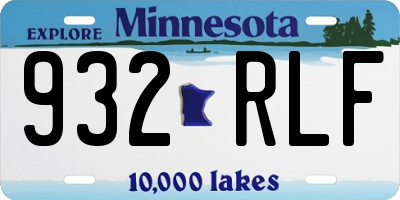 MN license plate 932RLF