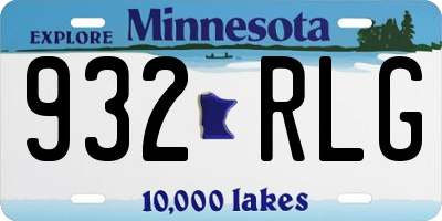 MN license plate 932RLG
