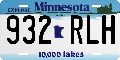 MN license plate 932RLH