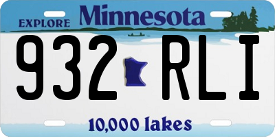 MN license plate 932RLI