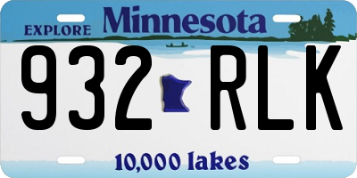 MN license plate 932RLK