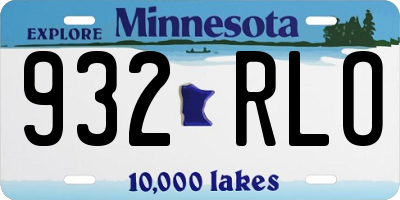 MN license plate 932RLO
