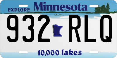 MN license plate 932RLQ