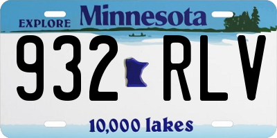 MN license plate 932RLV
