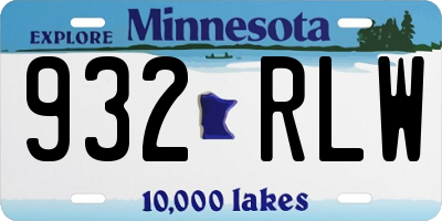 MN license plate 932RLW