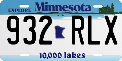MN license plate 932RLX