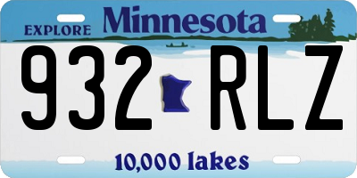 MN license plate 932RLZ