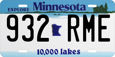 MN license plate 932RME