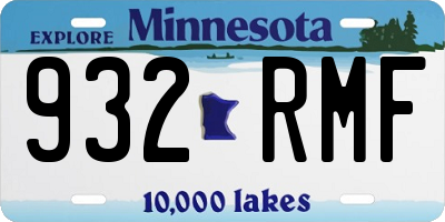MN license plate 932RMF