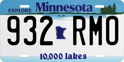 MN license plate 932RMO