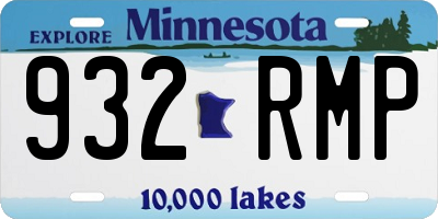 MN license plate 932RMP
