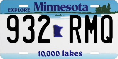 MN license plate 932RMQ