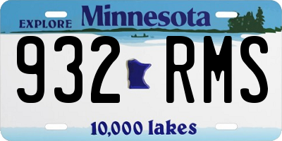 MN license plate 932RMS