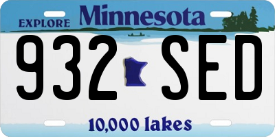 MN license plate 932SED