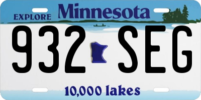 MN license plate 932SEG