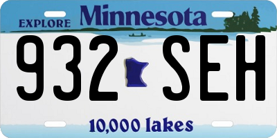 MN license plate 932SEH