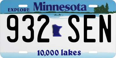 MN license plate 932SEN