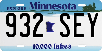 MN license plate 932SEY