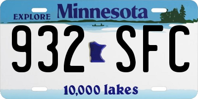 MN license plate 932SFC