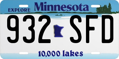 MN license plate 932SFD