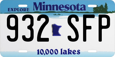 MN license plate 932SFP