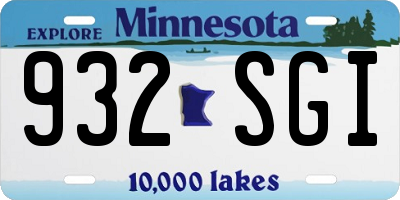 MN license plate 932SGI