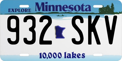 MN license plate 932SKV