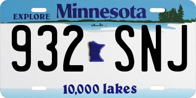 MN license plate 932SNJ