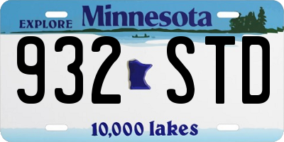 MN license plate 932STD