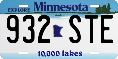 MN license plate 932STE