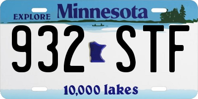 MN license plate 932STF