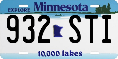 MN license plate 932STI
