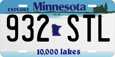 MN license plate 932STL