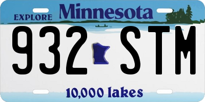 MN license plate 932STM