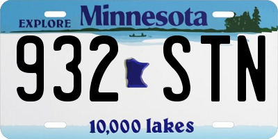 MN license plate 932STN
