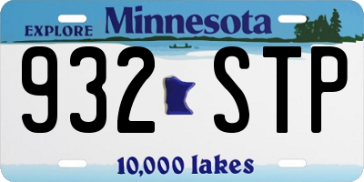 MN license plate 932STP