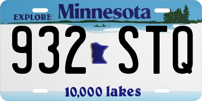 MN license plate 932STQ