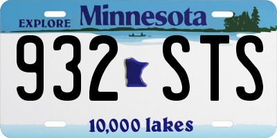 MN license plate 932STS