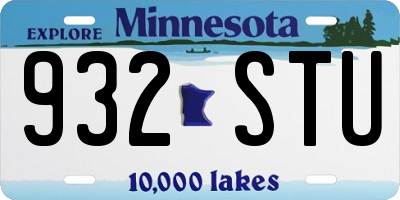 MN license plate 932STU