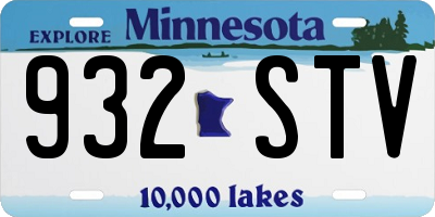 MN license plate 932STV