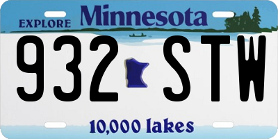 MN license plate 932STW
