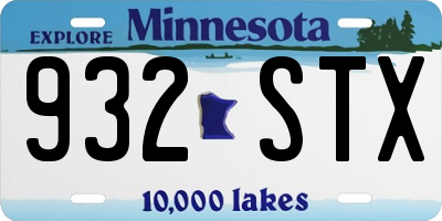 MN license plate 932STX